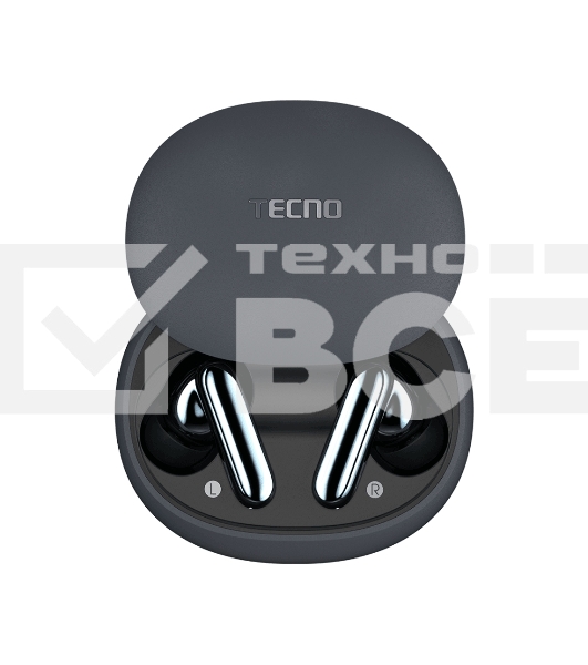Беспроводные Bluetooth наушники Tecno TU01 серый/grey