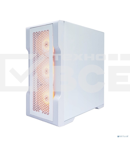 Компьютерный корпус 1STPLAYER TRILOBITE T3 White / mATX, TG / 4x 120mm LED fans inc. / T3-WH-4F1-W