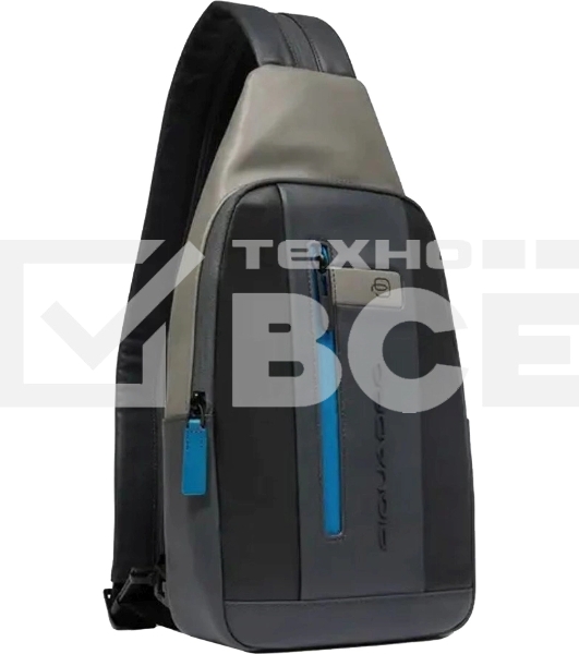 Рюкзак слинг мужской Piquadro Urban CA6540UB00/NGR, кожа, черный/серый
