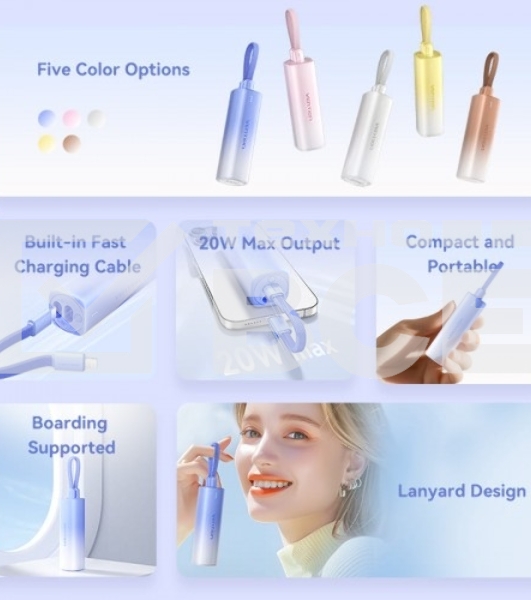 Портативный аккумулятор Vention Power Bank 5000mAh(USB-C + Lightning) 20W Серо-белый, шт.