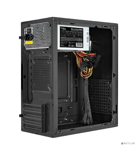 Компьютерный корпус Minitower ExeGate BAA-308M-UNS400 (mATX, БП UNS400 с вент. 12см, 2*USB, HD Audio, черный)