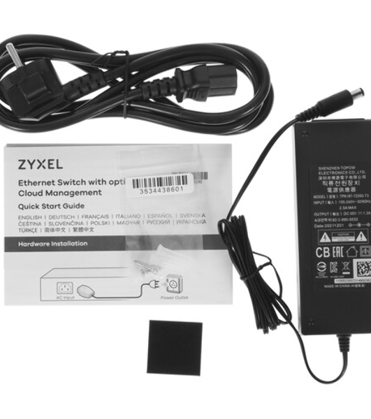 Коммутатор гибридный Smart L2 PoE+ Zyxel NebulaFlex GS1915-8EP, 8xGE PoE+, бесшумный (без вентилятора), бюджет PoE 60 Вт, автономное/облачное управление