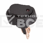Выключатель клавишный 12V 20А (3с) ON-OFF черный ОВАЛ с красной LED подсветкой Rexant, фото 1