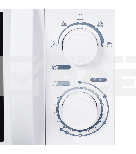 Микроволновая печь Hyundai HYM-M2059 белый, 20 л, 700 Вт, переключатели - поворотный механизм