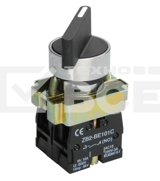 Переключатель LAY5-BJ33 на 3 полож. черный I-O-II дл. ручка ИЭК BSW70-BJ-3-K02