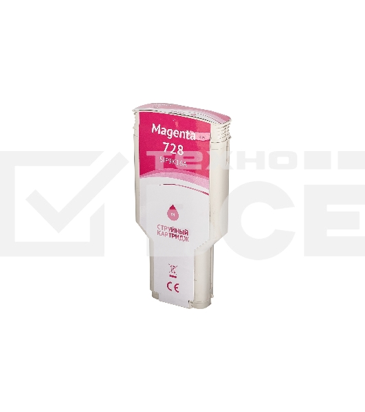 Струйный картридж Sakura F9K16A (№728 Magenta) для HP, пурпурный, 300 мл.