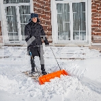 Движок для уборки снега пластиковый, 795х435х1280 мм, стальная рукоятка, усиленный  Сибртех, фото8