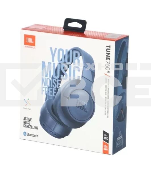 Наушники-гарнитура (накладные) JBL Tune 760NC синий