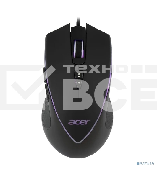 Мышь проводная Acer OMW131 черный, 6400 dpi, USB, кнопки - 7