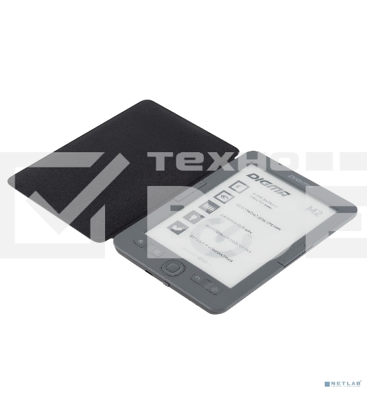 Электронная книга Digma M2 6' E-ink HD 758x1024 600MHz 128Mb/4Gb/SD/microSDHC/подсветка дисплея темно-серый (в компл.:обложка)
