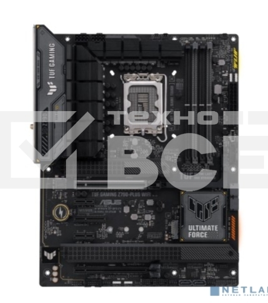 Материнская плата ASUS TUF GAMING Z790-PLUS WIFI, LGA 1700, Intel Z790, 4xDDR5, 4xSATA, 4xM.2, 1xPCIe 5.0 x16, 1xPCIe 4.0 x4, 2xUSB-A 3.2 Gen 2, 4xUSB-A 3.2 Gen 1, 1xUSB-C 3.2 Gen 2, 1xUSB-C 3.2 Gen 2x2, 1x2.5Gb LAN, 5x3.5 мм, 7.1, Standard-ATX