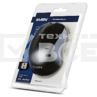 Мышь беспроводная SVEN RX-270W черный, 1600 dpi, радиоканал, USB, кнопки - 4