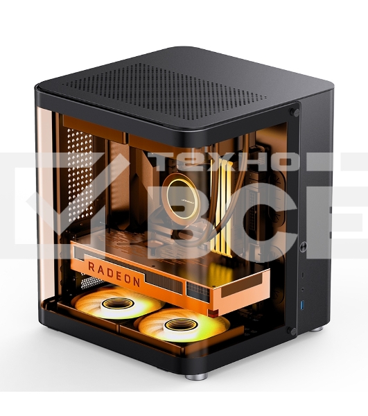 Корпус без блока питания Корпус JONSBO TK-1 Black 2.0 MATX без БП, mini-ITX, micro-ATX, черный