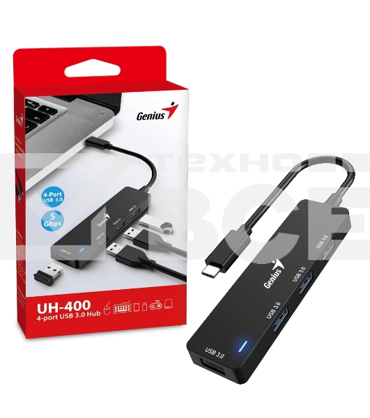 Концентратор Genius HUB UH-400, Black