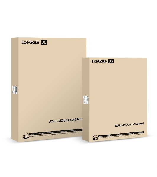 Шкаф телекоммуникационный 19' настенный 15U ExeGate EC-WM-15U.450.M.BLACK (19”, 15U, 600x450x769mm (ШхГхВ), передняя дверь металл, съемные боковые панели, пыле- и влагозащита IP23, черный RAL 9004, 2 коробки)
