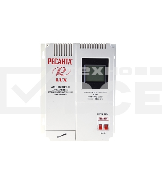 Стабилизаторы напряжения Ресанта АСН-5 000 Н/1-Ц 63/6/16 Стабилизатор Lux {220В±8%, Габариты 260х155х310, Вес 8кг}