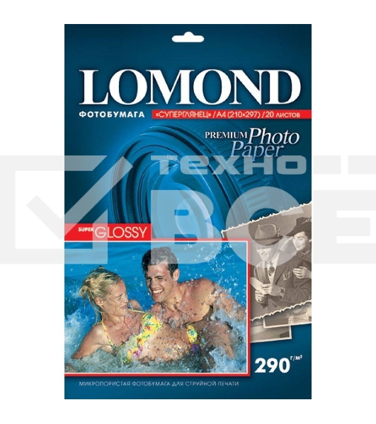 Бумага Lomond 1108100 A4/290г/м2/20л./белый высокоглянцевое для струйной печати