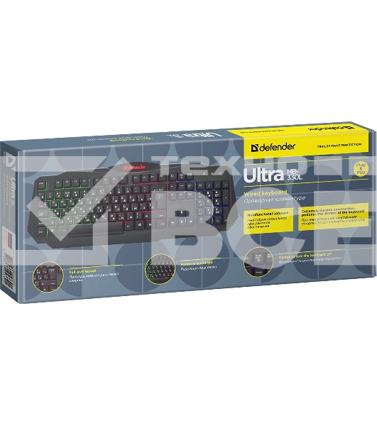 Клавиатура Defender Ultra HB-330L RU проводная, USB, чёрный