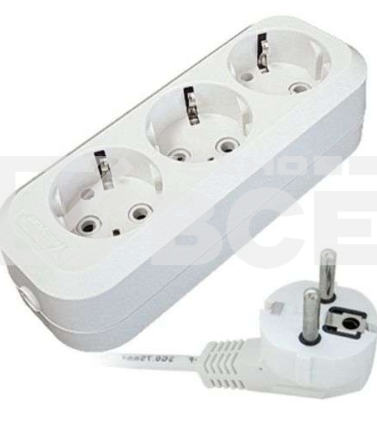 Удлинитель 3х2м с заземл. 16А IP20 Е-303 АБС-пл. ПВС 3х1 UNIVersal 9631976