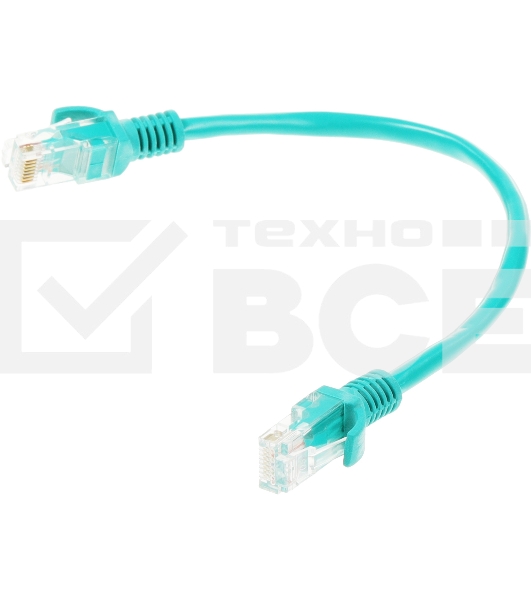 Патч-корд UTP Cablexpert кат.5e 0.25м, литой, многожильный (зелёный)