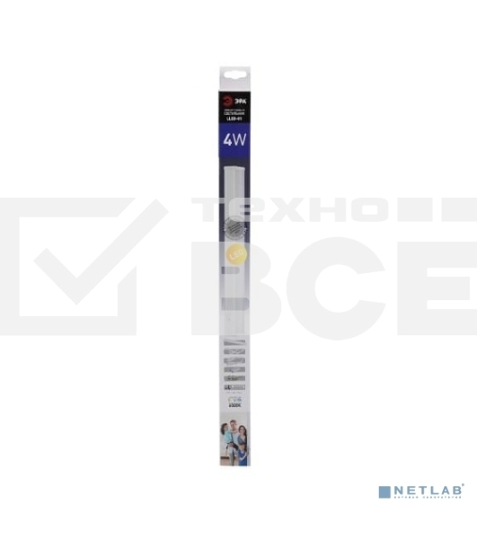 Светодиодный светильник линейный ЭРА LLED-01-04W-6500-W длина 310 мм
