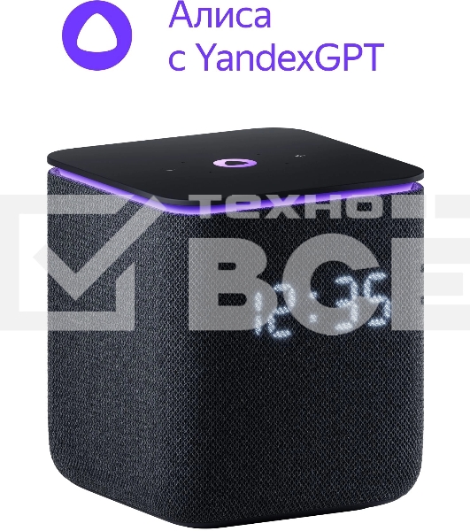 Умная колонка Яндекс Станция Миди, ZigBee, 24Вт, с голосовым ассистентом Алиса на YaGPT, черный
