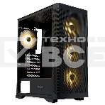 Компьютерный корпус HSPD M520, Mesh Mid Tower, черный, slide TG, 0.45 SPCC, 4x120мм ARGb ATX, mATX, mITX 160/330/184мм 2x2.5