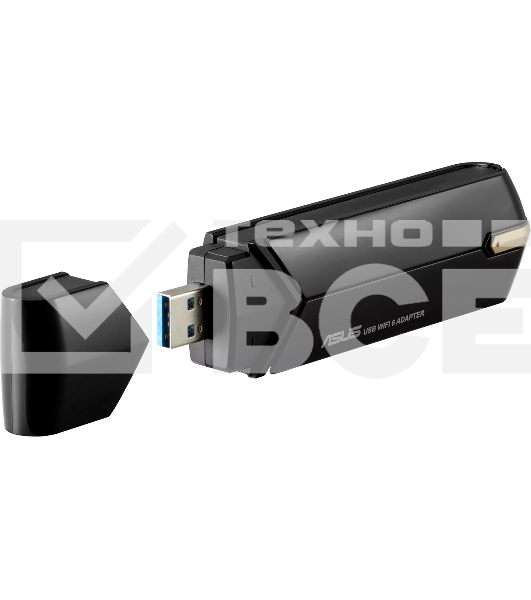 Адаптер ASUS USB-AX56WI-FI 802.11ax, 567 + 1201 Mbps USB 3.0 Adapter + внешняя антенна ; 90IG06H0-MO0R00