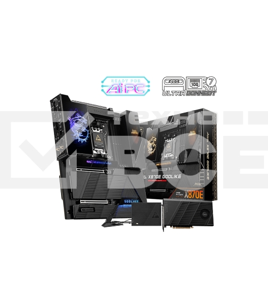 Материнская плата MSI MEG X870E GODLIKE, AM5, AMD X870E, 4xDDR5, 4xSATA, 7xM.2, 2xPCIe 5.0 x16, 1xPCIe 4.0 x4, 2xUSB-C DP, 1x10G LAN, 1x5Gb LAN, Wi-Fi 7, Bluetooth 5.4, 2xUSB-C 40Gbps, 5xUSB-C 10Gbps, 1xUSB-C 20Gbps, 8xUSB-A 10Gbps, 4xUSB-A 5Gbps, 4xUSB-A 2.0, 1xS/PDIF, 2x3.5 мм, 7.1, E-ATX