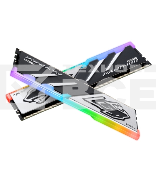 Оперативная память Apacer Panther RGB, DDR5, 32GB (2x16GB), 6000 MHz, CL40, с радиатором, черно-серый, RGB