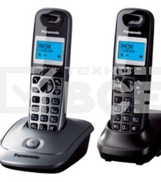 Телефон беспроводной (DECT) Panasonic KX-TG2512RU2 {Доп трубка в комплекте, АОН, Caller ID, спикерфон, полифония}
