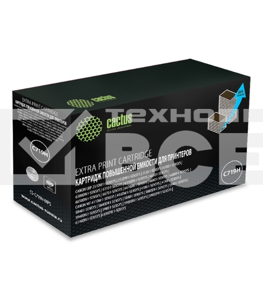 Картридж лазерный Cactus CS-C719H-MPS черный (8000 стр.) для Canon MF5840dni-Sensys/MF5880dni; LBP6300i/6650i