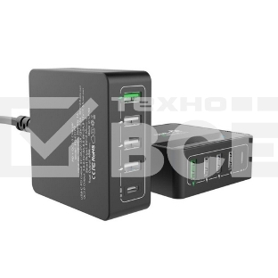Сетевое зарядное устройство  ACD-P605U-V1B 60Вт,  5xUSB 1PD+1QC+3Smart, 3.6~20В/3А RTL