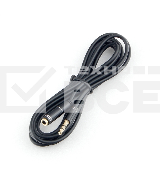 Кабель аудио удлинительный Cablexpert CCAB-02-35MF-2MB. 3.5 Jack (M)/3.5 Jack (F), черный, 2м, блистер