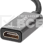 Кабель-переходник DP --> HDMI-F 0.2m , серый металлик, оплетка, 4K@60Hz, Telecom (TA560), фото13