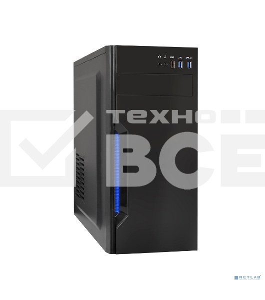 Компьютерный корпус ExeGate XP-333U черный, Miditower ATX, <XP450, Black,120mm>, 1*USB+2*USB3.0, Audio