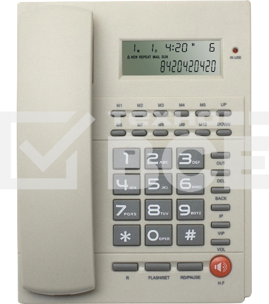 Телефон проводной Ritmix RT-420 белый/серый