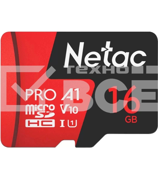 Флеш-накопитель NeTac Карта памяти Netac MicroSD card P500 Extreme Pro 16GB, retail version w/SD adapter
