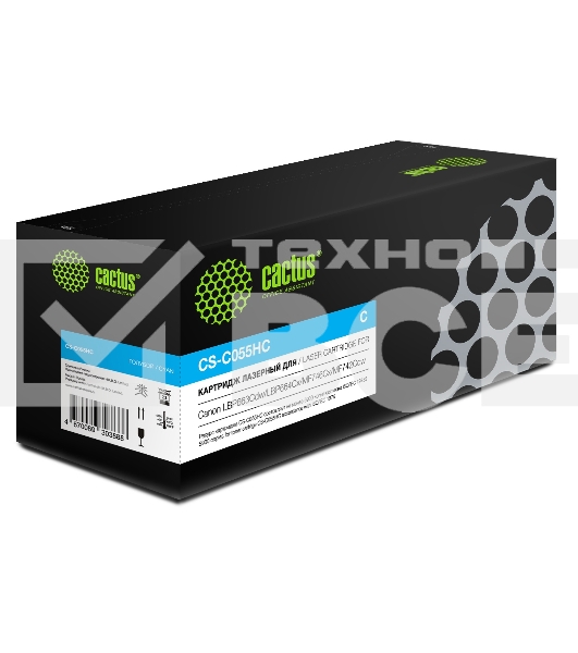 Картридж лазерный Cactus CS-C055HС голубой (5900 стр.) для Canon LBP663Cdw/LBP664Cx/MF746Cx/MF742Cdw/MF744Cdw