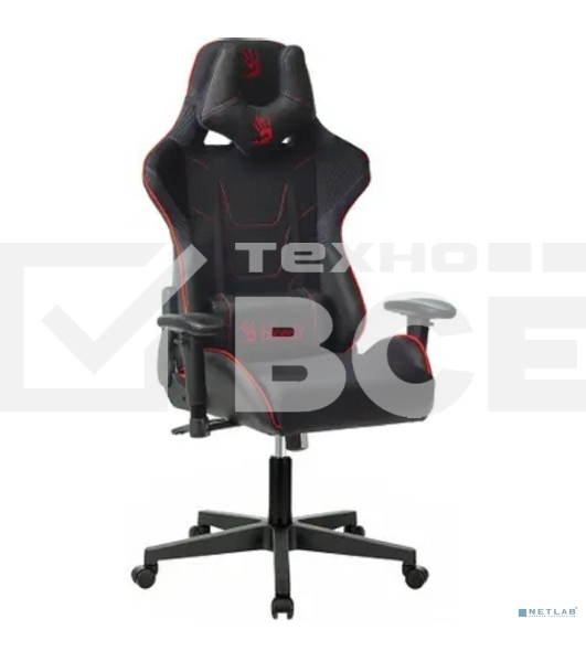 Кресло игровое A4Tech Bloody GC-400, черный/красный, крестовина пластик