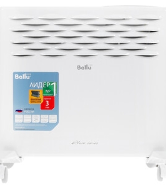 Конвектор электрический Ballu Ettore BEC/ETER-1000 белый, 1000 Вт, 15 м2, термостат, дисплей