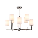 Люстра Ambrella light LH56213/8 SN/FR никель/белый матовый E27/8 max 60W D700*600, фото7