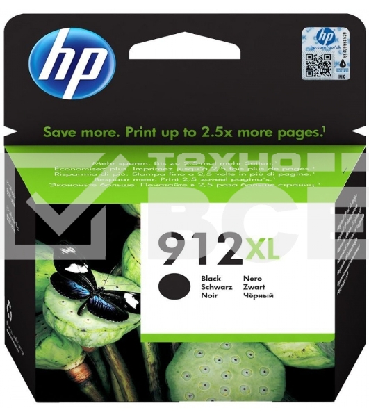 Картридж струйный HP 912 3YL84AE черный (825стр.) для HP OfficeJet 801x/802x