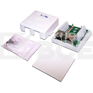 Настенная розетка, 1 порт RJ-45 категории 5е, STP, белая