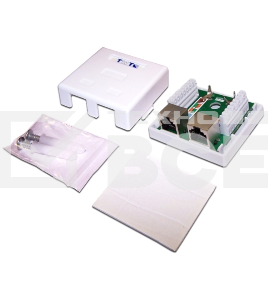 Настенная розетка, 1 порт RJ-45 категории 5е, STP, белая