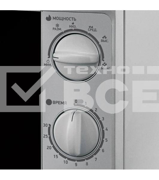Микроволновая печь BBK 20MWS-707M/S серебро, 20 л, 700 Вт, поворотный механизм