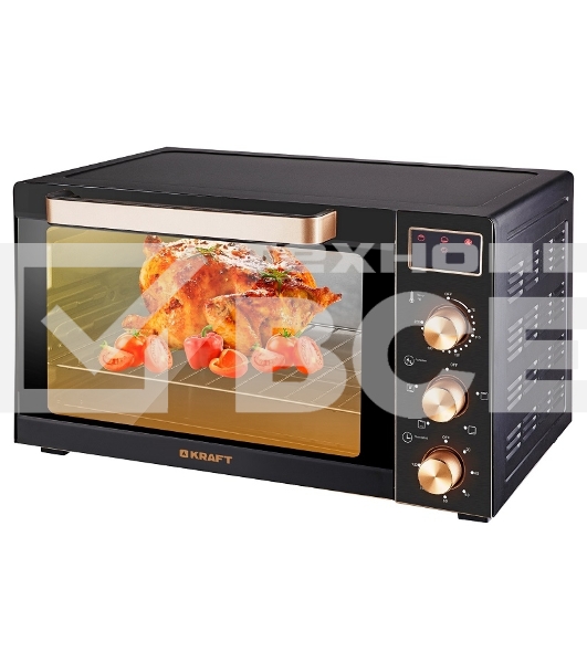 Мини-печь Kraft KF-MO 3506 KGLB (черный/золото) с дисплеем