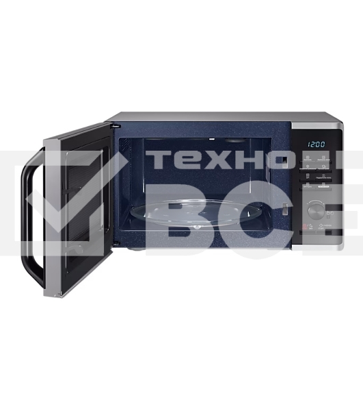 Микроволновая печь Samsung MG-23K3575AS черный /серебристый, 23 л, 800 Вт, переключатели - кнопки/поворотный механизм