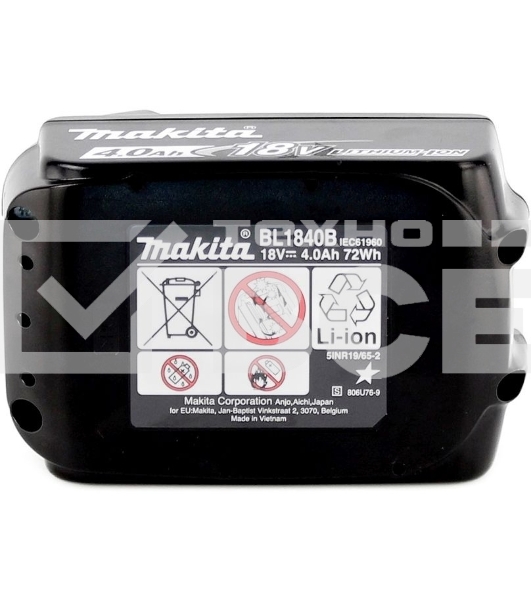 Батарея аккумуляторная Makita BL1840B LXT 18В 4Ач Li-Ion (632G58-9)