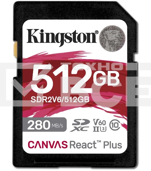 Флеш карта SDXC Kingston SDR2V6/512Gb Canvas React Plus w/o adapter 512Gb